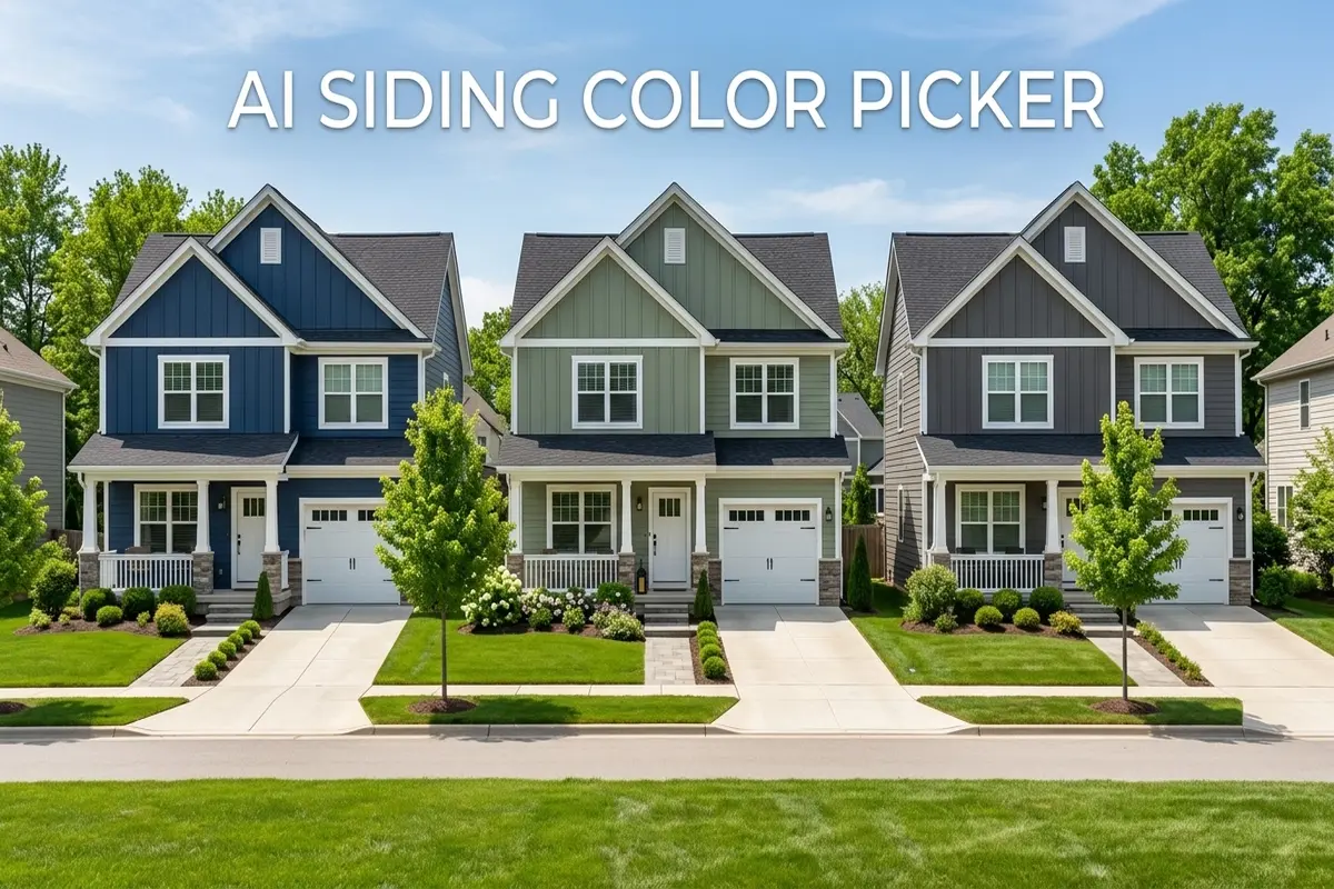 AI siding color picker showing same house with different siding color options