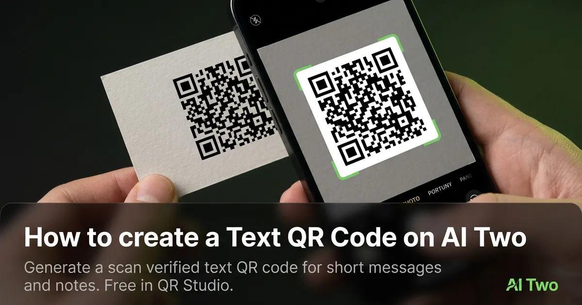 How to create a Text QR Code on AI Two