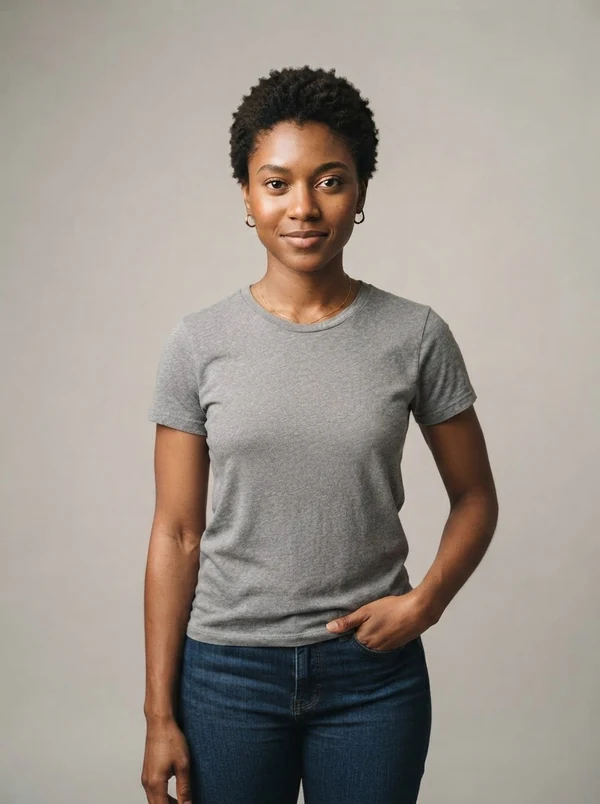 Amara — AI fashion model, Black woman in her mid-20s