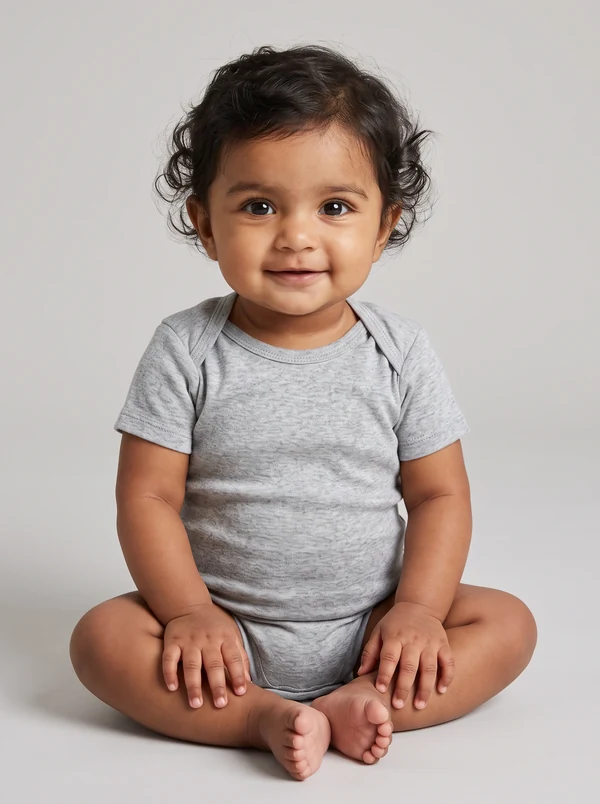 Anaya — AI baby model, South Asian baby girl about 1 year old