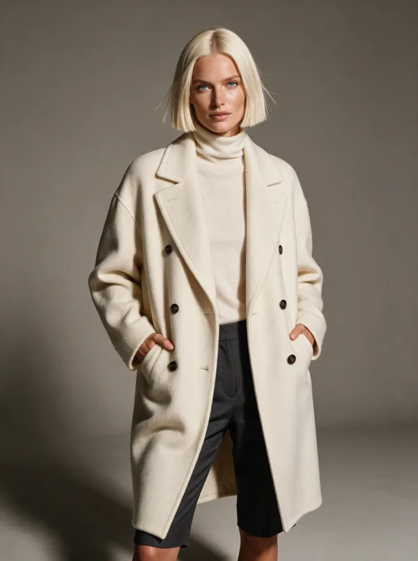 Iris — AI fashion model, Dutch woman in her mid-20s with a platinum bob