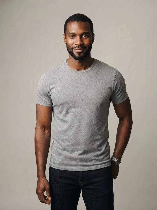 Jamal — AI fashion model, athletic Black man in his early 30s