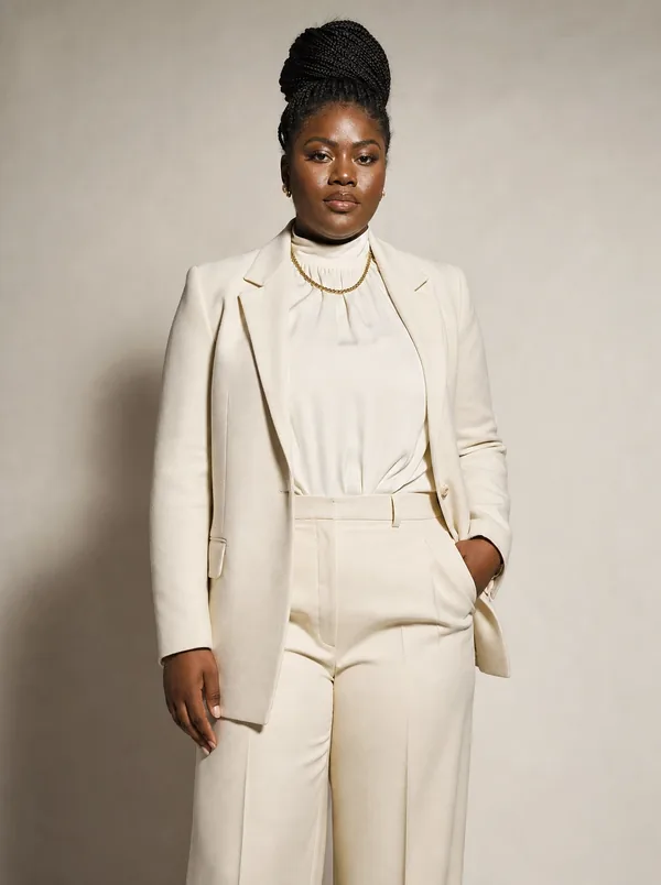Keziah — AI fashion model, plus-size Nigerian woman in her late 20s