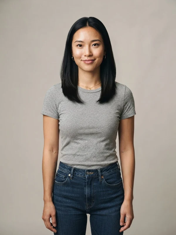 Mei — AI fashion model, East Asian woman in her early 20s