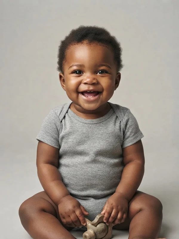 Zuri — AI baby model, Black baby girl about 1 year old