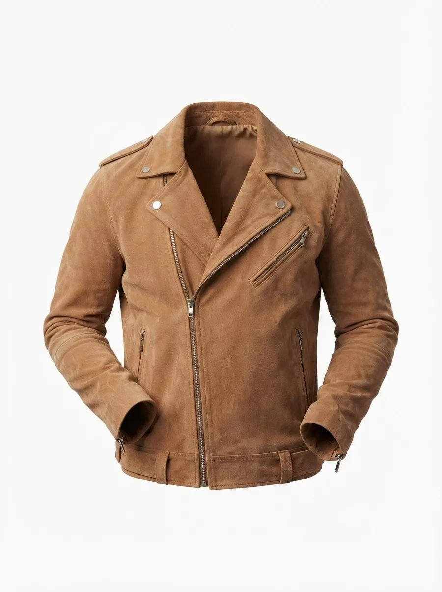 Worn jacket photo to ghost mannequin product shot — the garment's design, colors and stitching are kept exactly — after