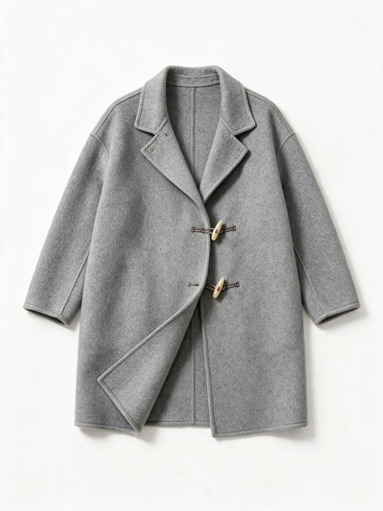 Wool overcoat -> menswear campaign shot before AI redesign