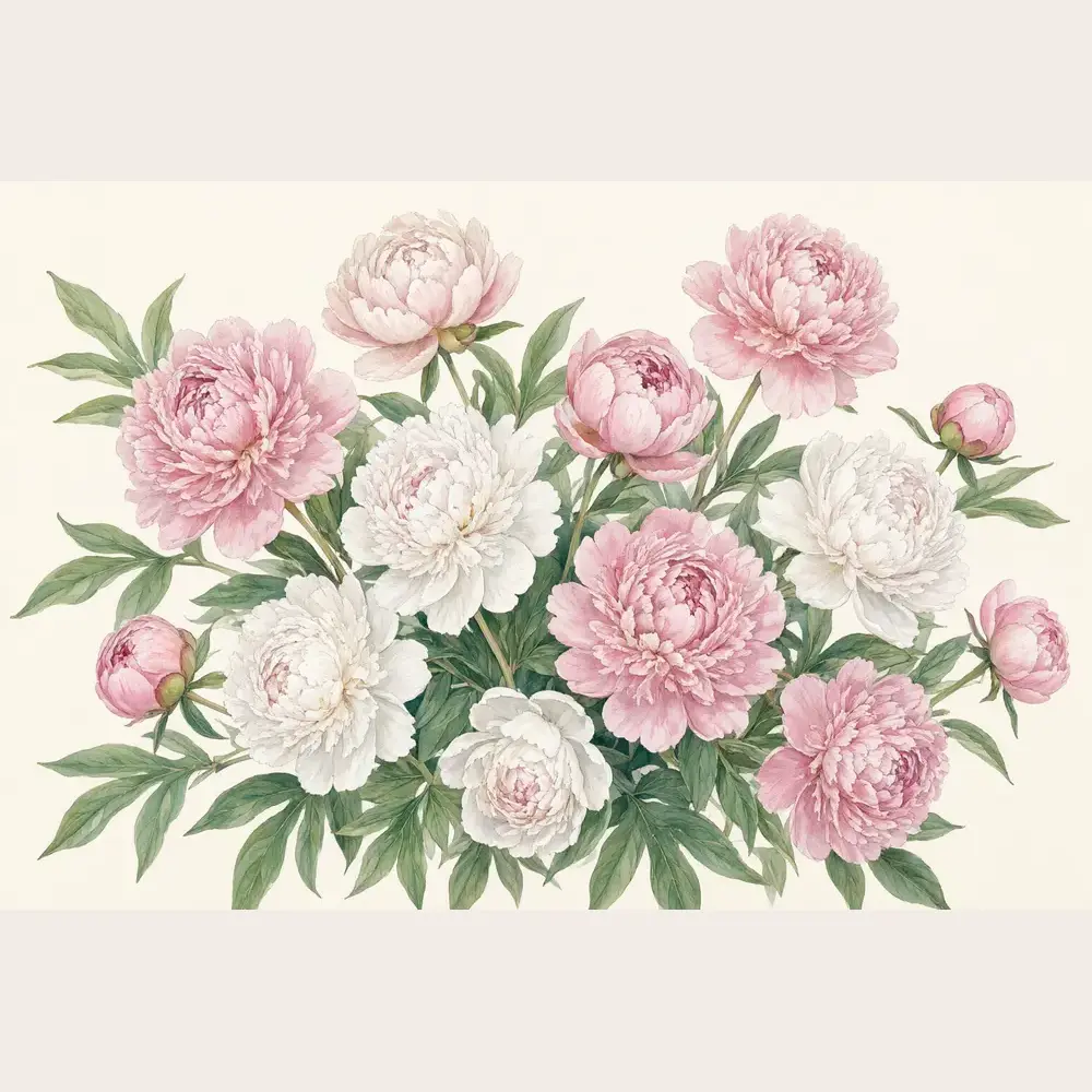 Canvas print mockup result: floral painting as a three-panel triptych above a bed before AI redesign