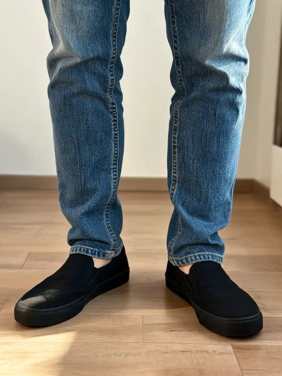 AI shoe change from black casual shoes to clean white leather sneakers before AI redesign