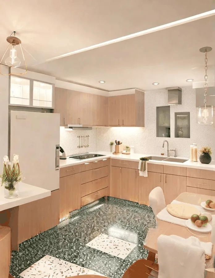 Only the floor changed — everything else identical — after