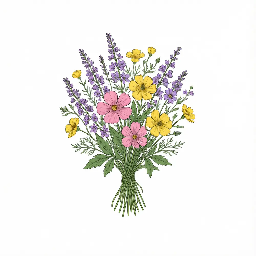 Mug mockup result: floral artwork on a pair of mugs with a gift box before AI redesign