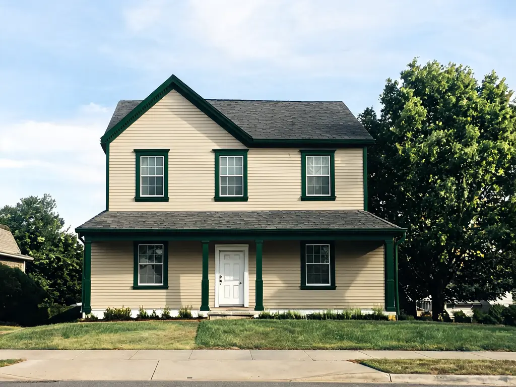 After: forest green trim
